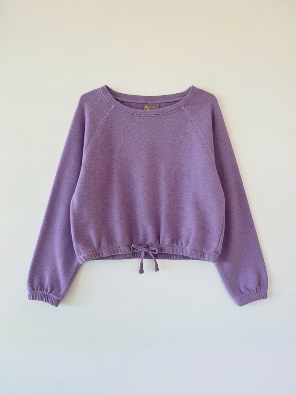 Zella Girl Purple Cinch Hem Sweatshirt Pullover Organic Cotton Size 7/8